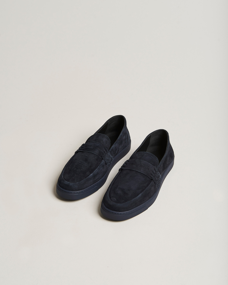 Herr | Giorgio Armani Suede Intrecci Loafers Navy | Giorgio Armani | Suede Intrecci Loafers Navy