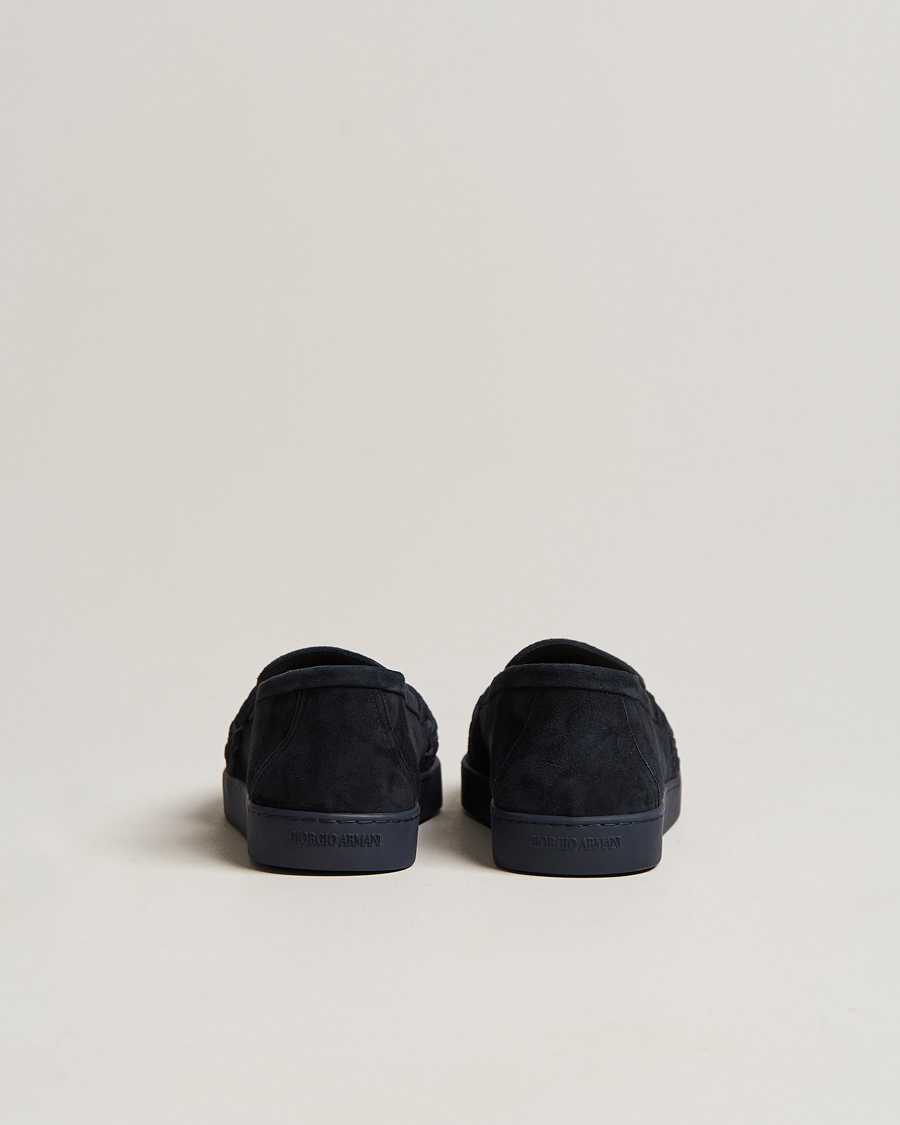 Herr | Giorgio Armani Suede Intrecci Loafers Navy | Giorgio Armani | Suede Intrecci Loafers Navy