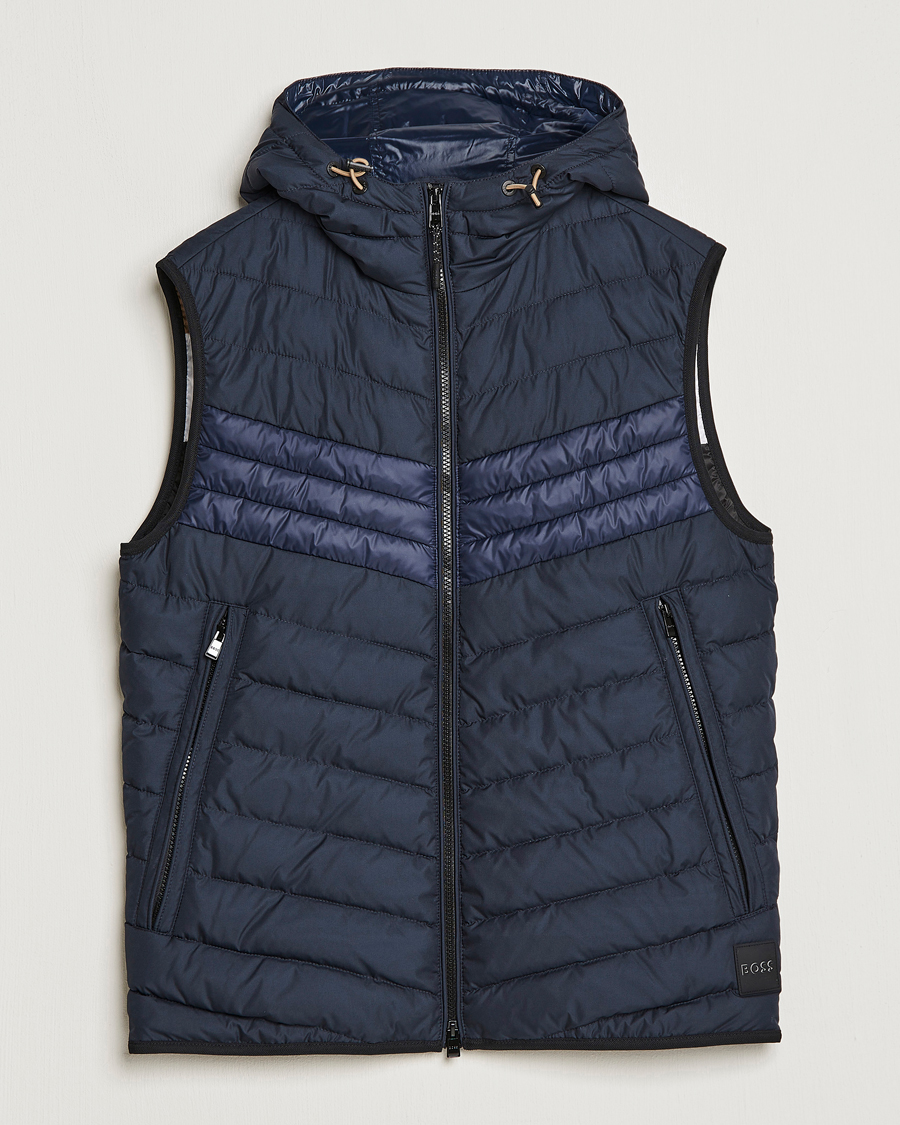 Herr | Västar | BOSS BLACK | Coviltra Down Hooded Vest Dark Blue