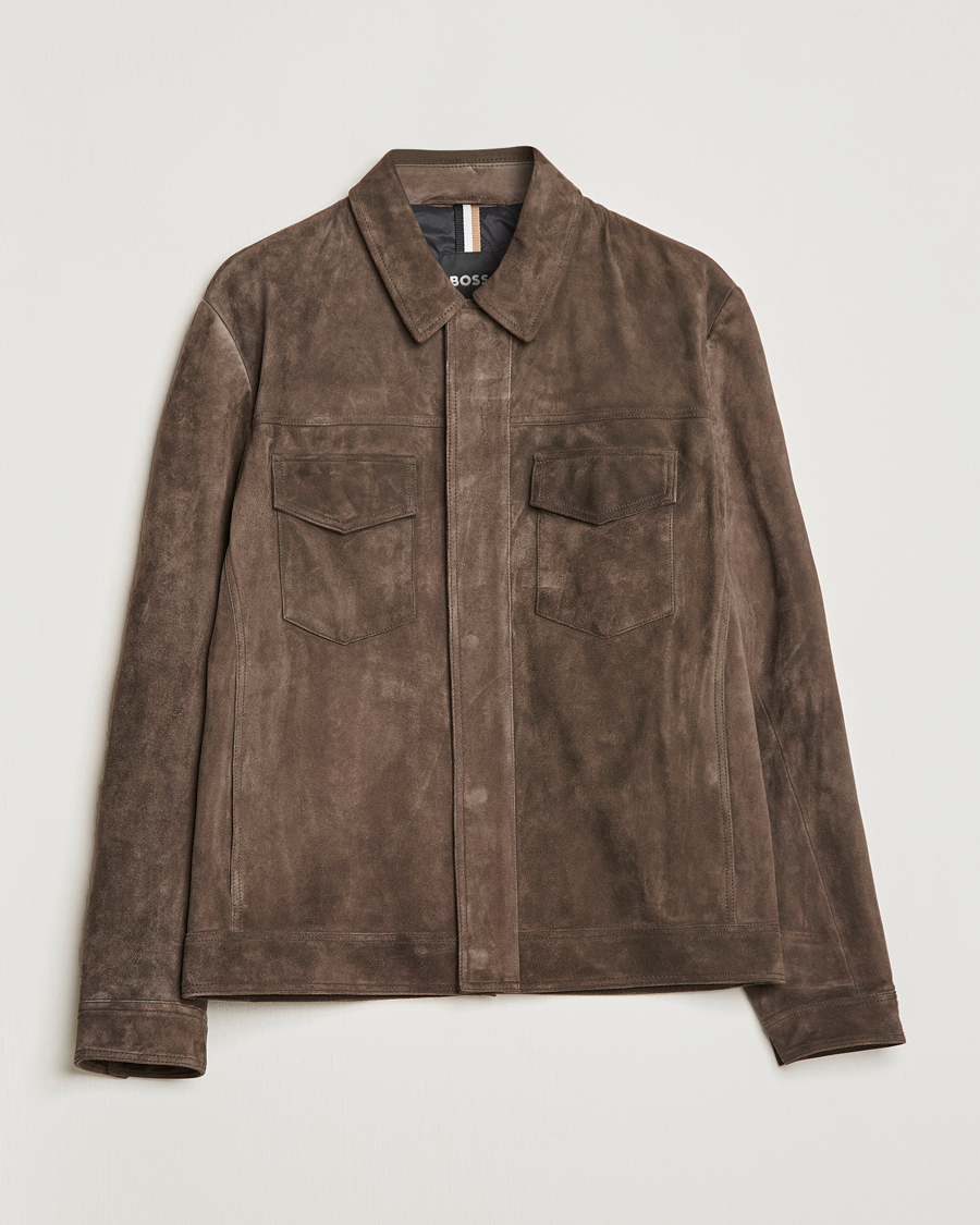 Herr | Jackor | BOSS BLACK | Mucker Suede Jacket Dark Grey