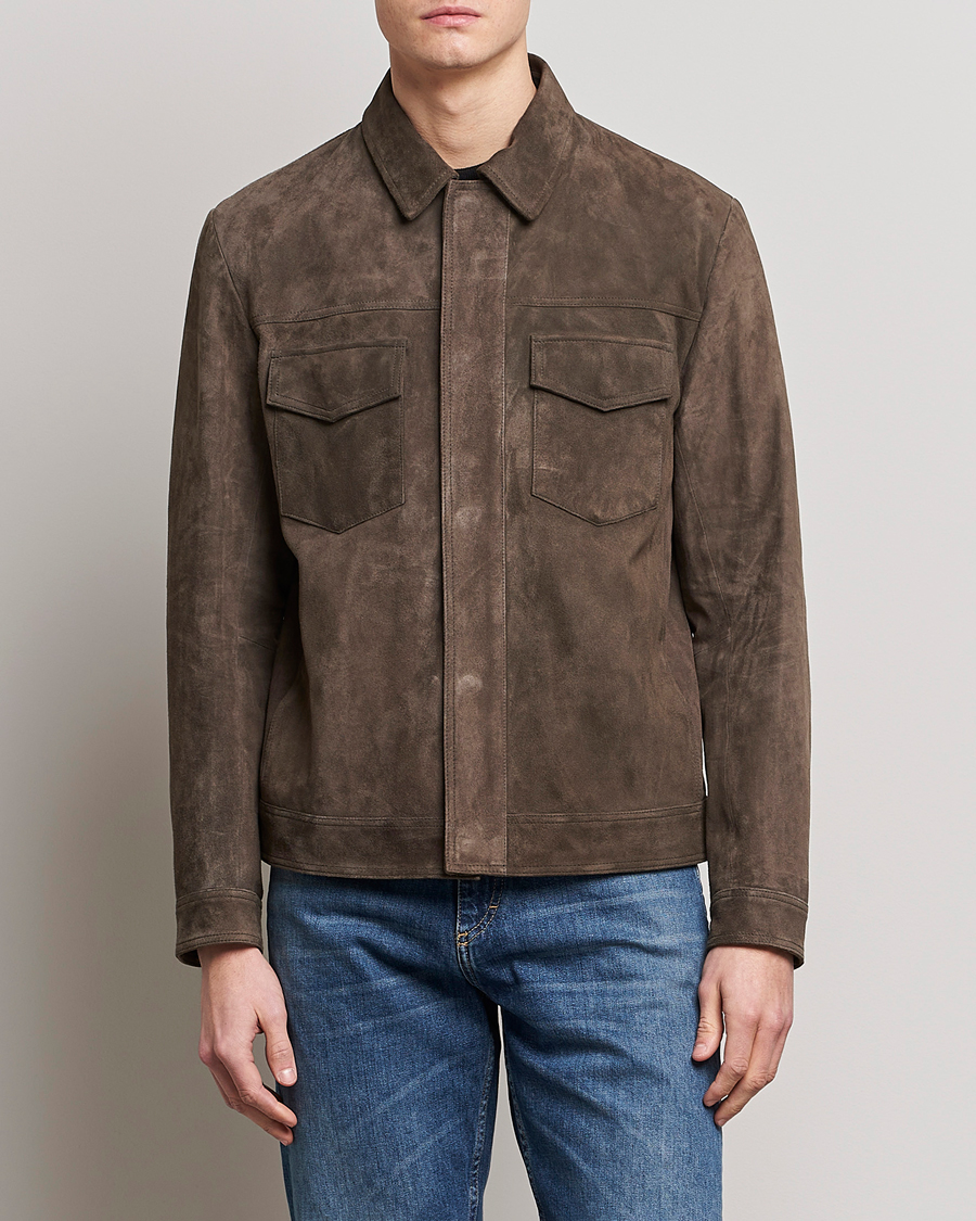 Herr | Jackor | BOSS BLACK | Mucker Suede Jacket Dark Grey