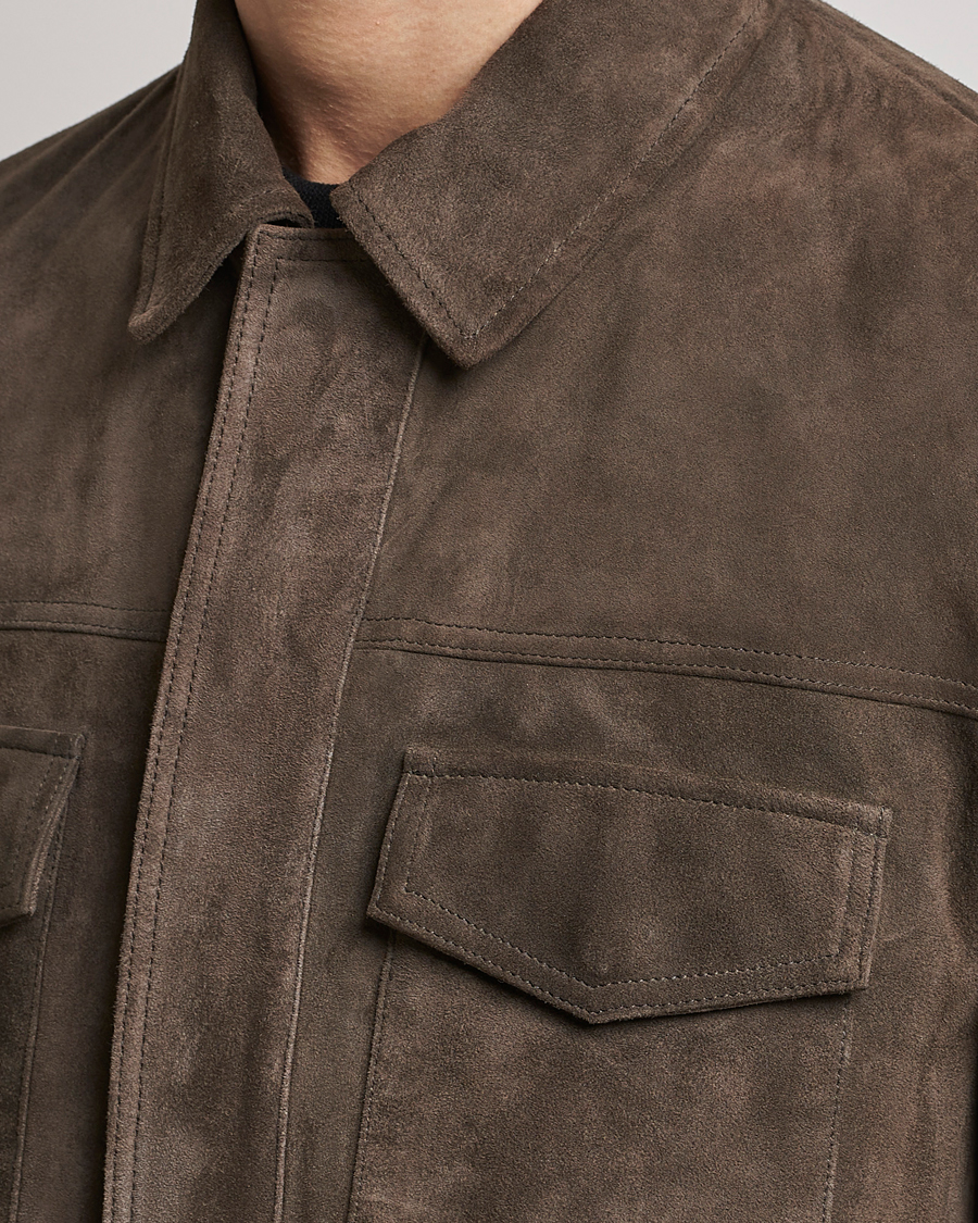 Herr | Jackor | BOSS BLACK | Mucker Suede Jacket Dark Grey