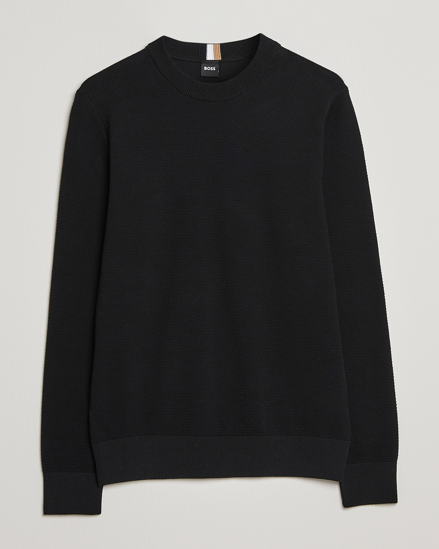Herr | Tröjor | BOSS BLACK | Ecaio Knitted Sweater Black