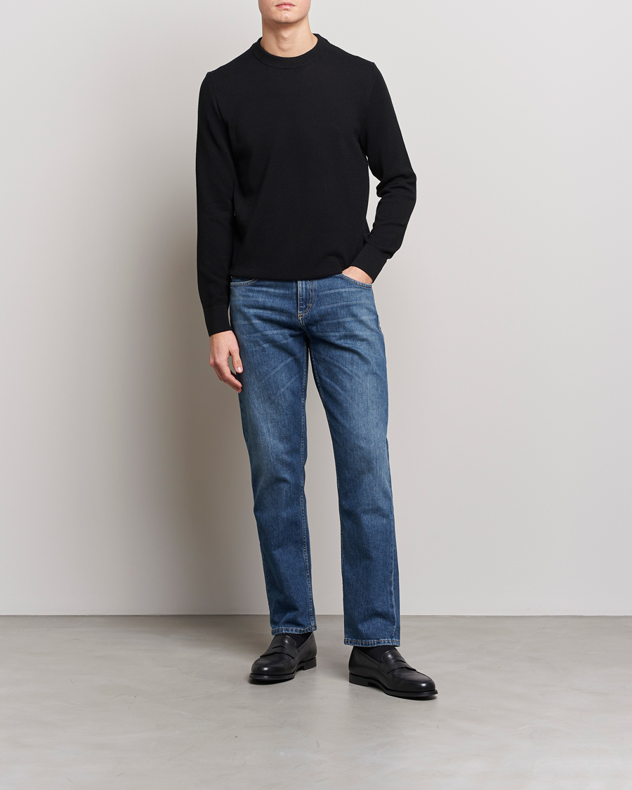 Herr | Tröjor | BOSS BLACK | Ecaio Knitted Sweater Black