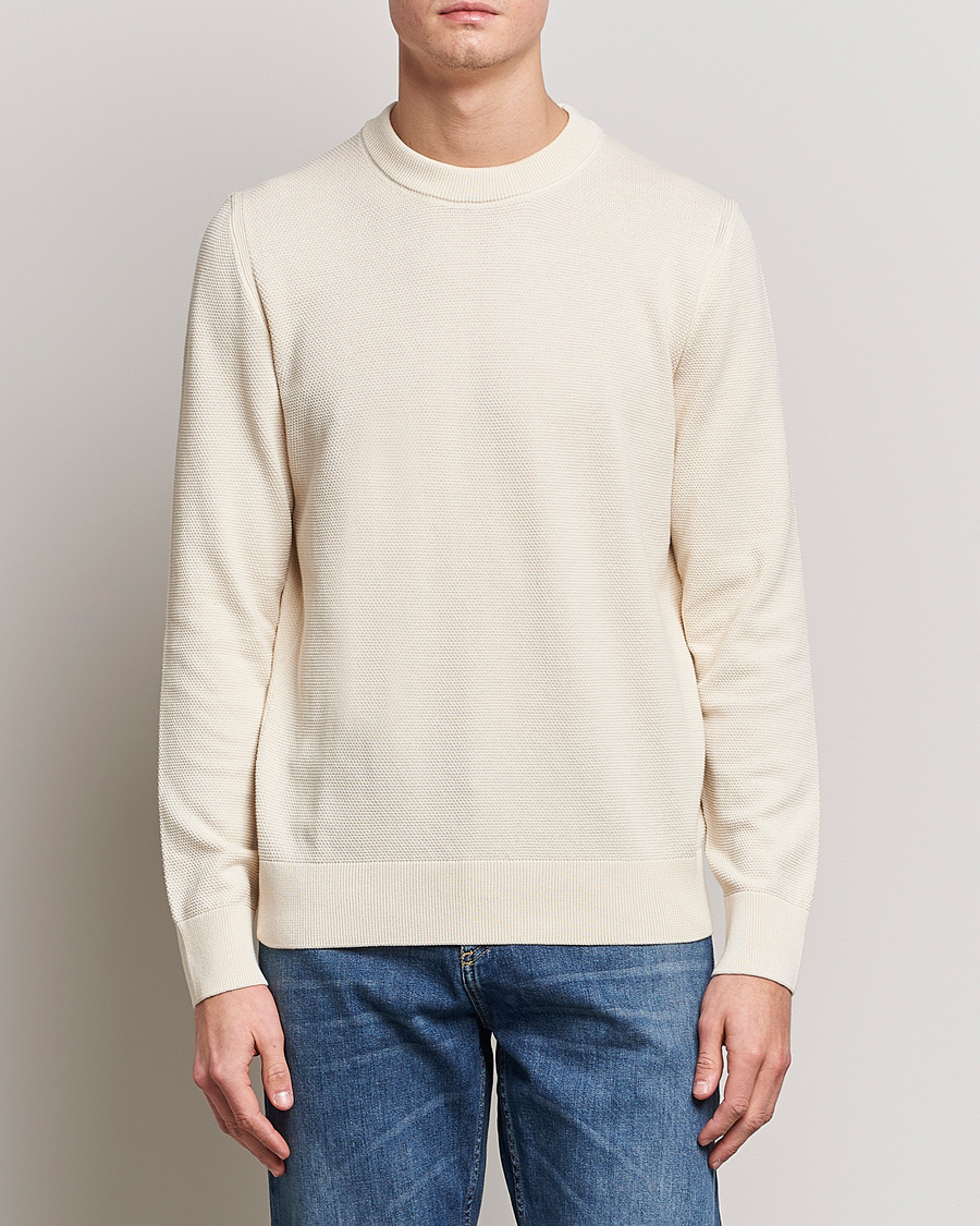 Herr | Tröjor | BOSS BLACK | Ecaio Knitted Sweater Open White