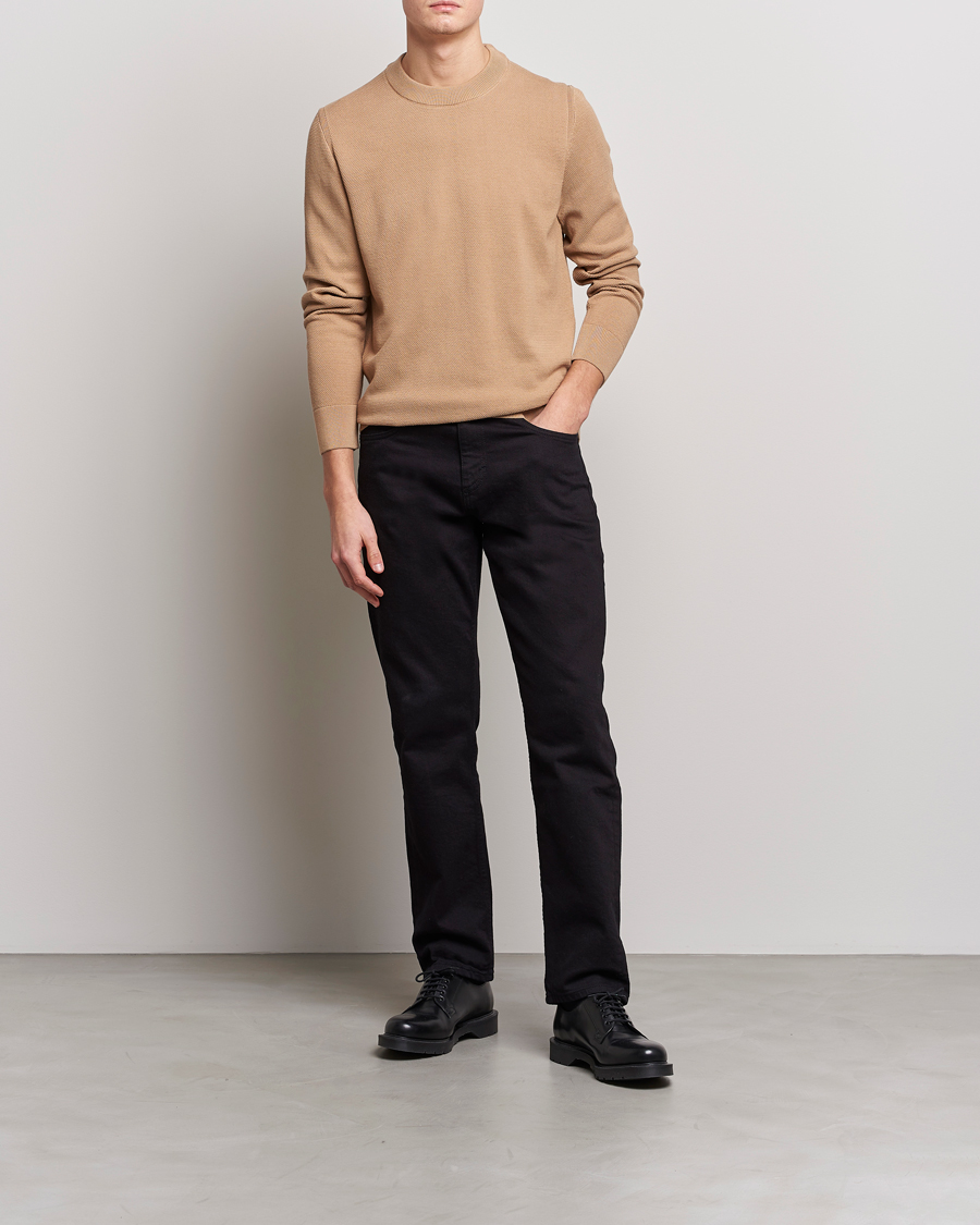 Herr | Tröjor | BOSS BLACK | Ecaio Knitted Sweater Medium Beige