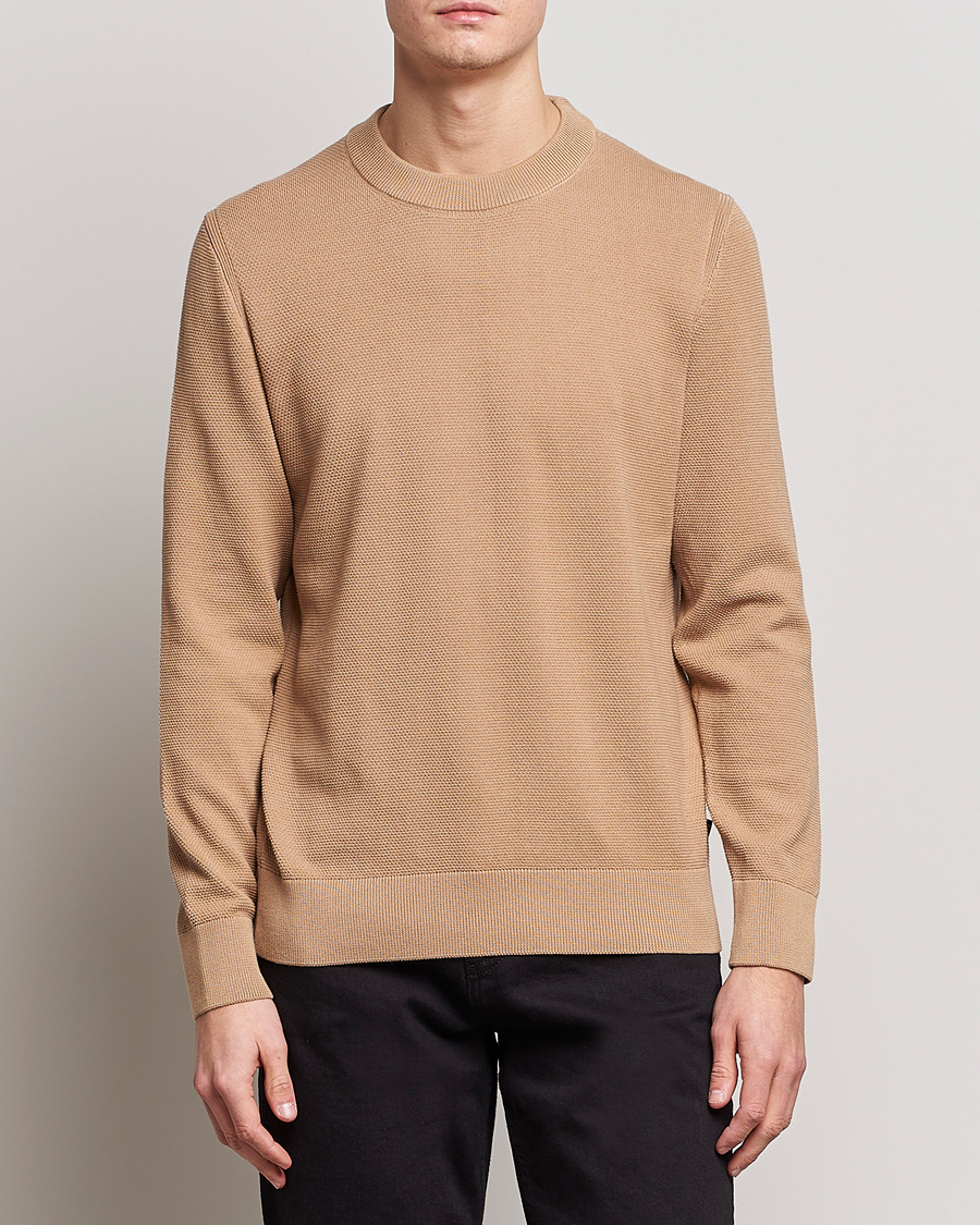 Herr | Tröjor | BOSS BLACK | Ecaio Knitted Sweater Medium Beige