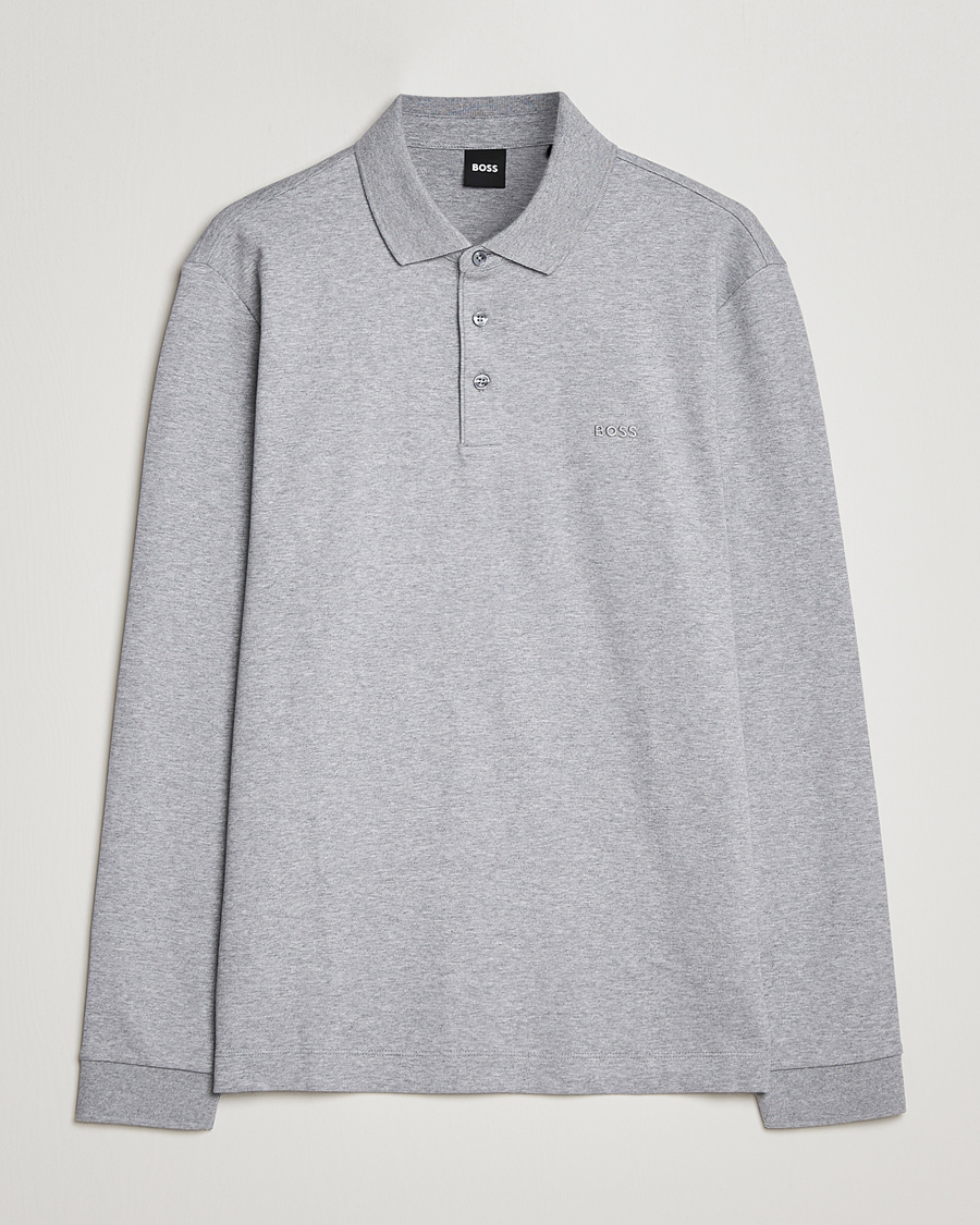 Herr | Tröjor | BOSS BLACK | Pado Knitted Polo Shirt Silver