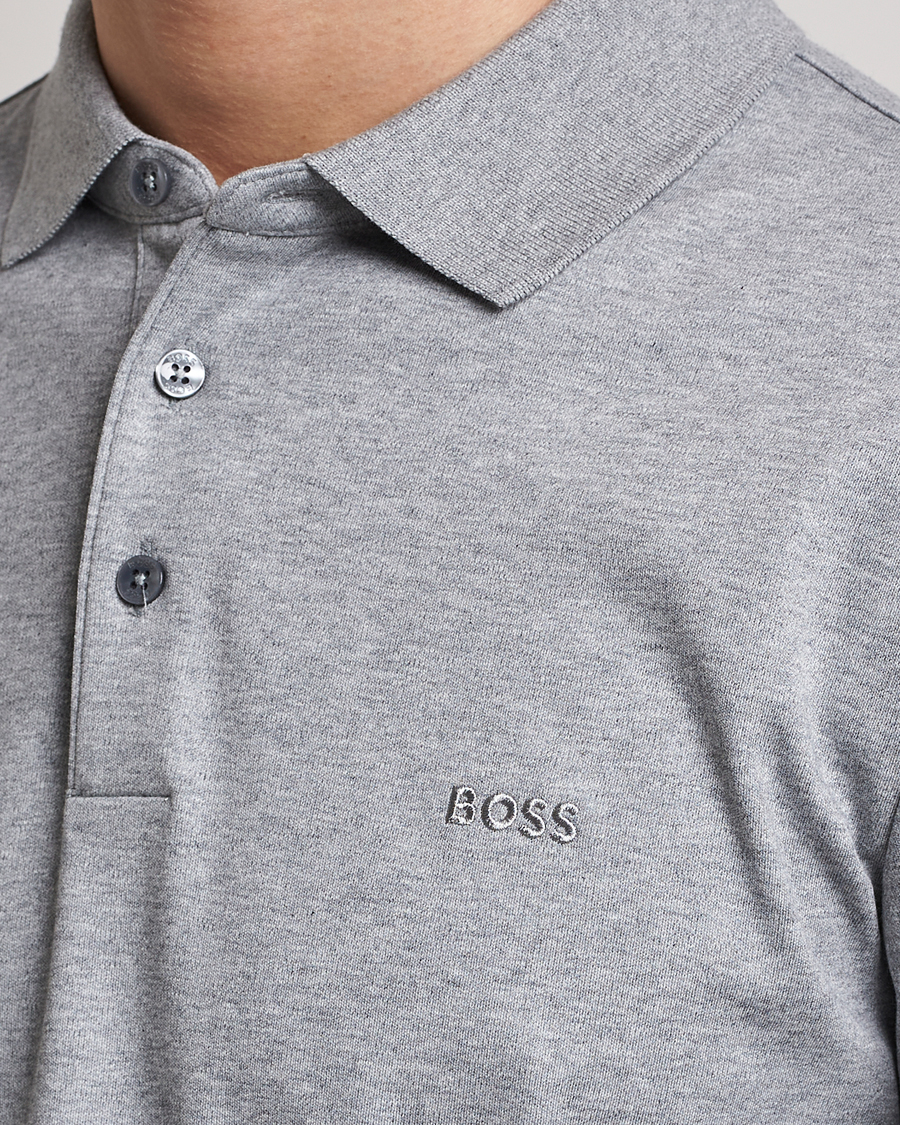 Herr | Tröjor | BOSS BLACK | Pado Knitted Polo Shirt Silver