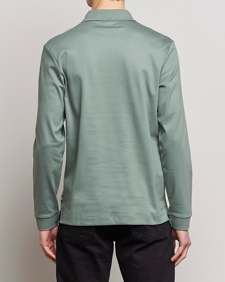 Herr | Tröjor | BOSS BLACK | Pado Knitted Polo Shirt Open Green
