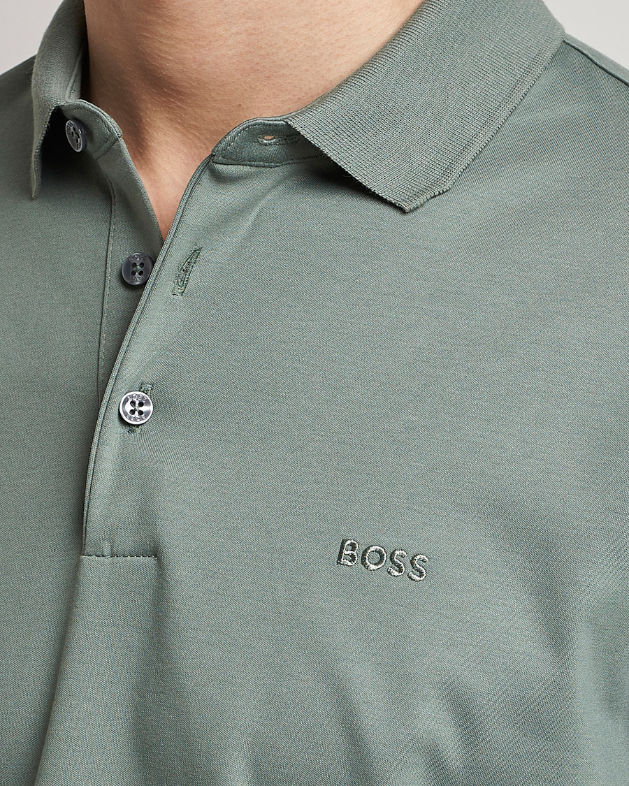 Herr | Tröjor | BOSS BLACK | Pado Knitted Polo Shirt Open Green