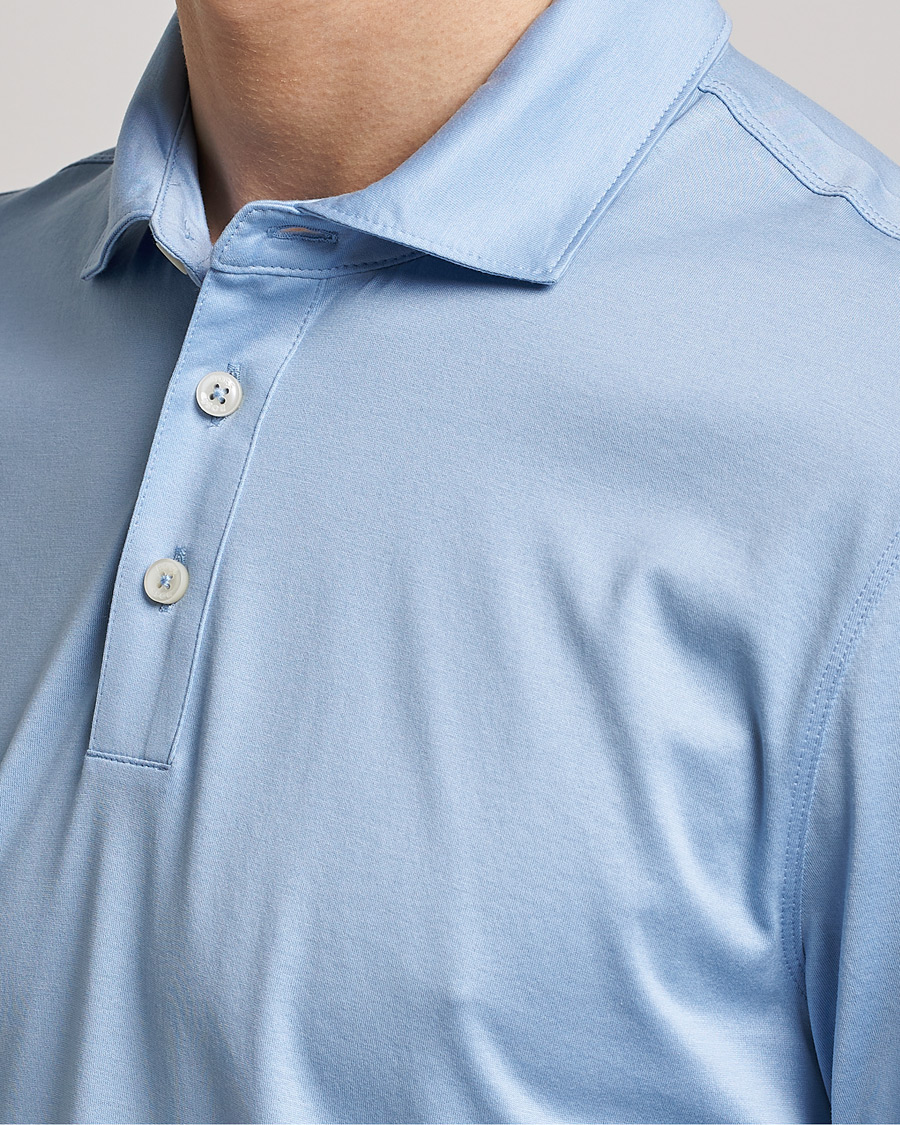 Herr | Pikéer | BOSS BLACK | Press Cotton/Lyocell Polo Open Blue