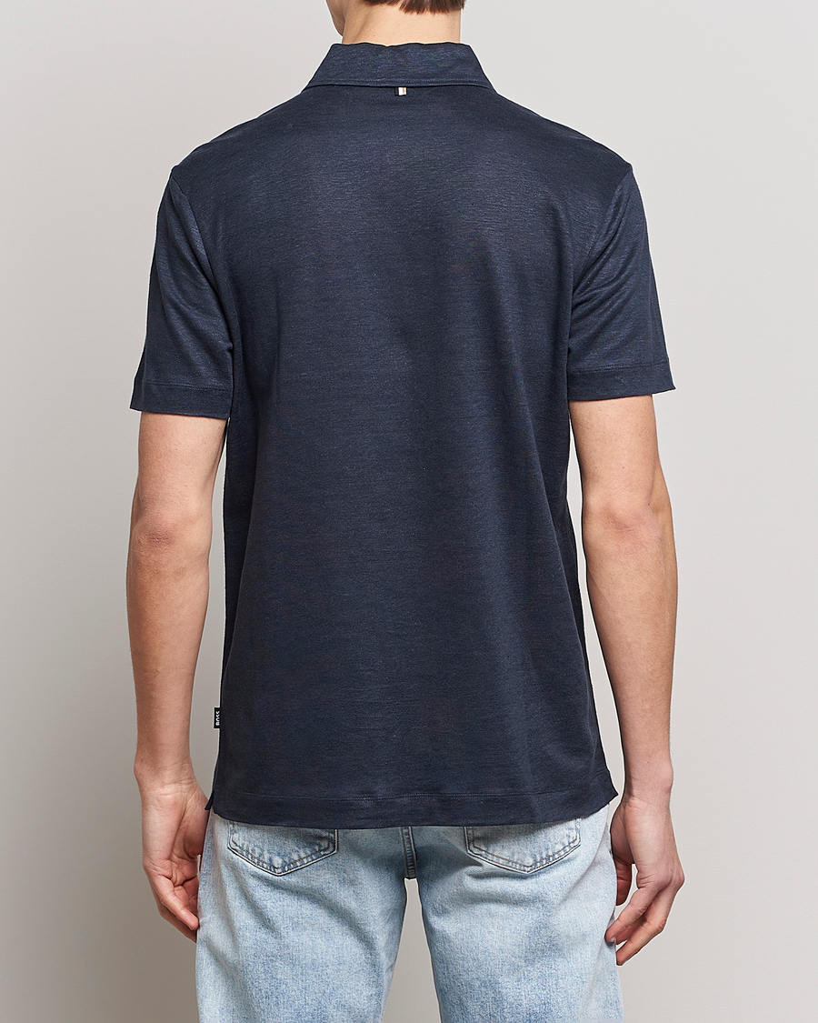 Herr | Pikéer | BOSS BLACK | Press Linen Polo Dark Blue