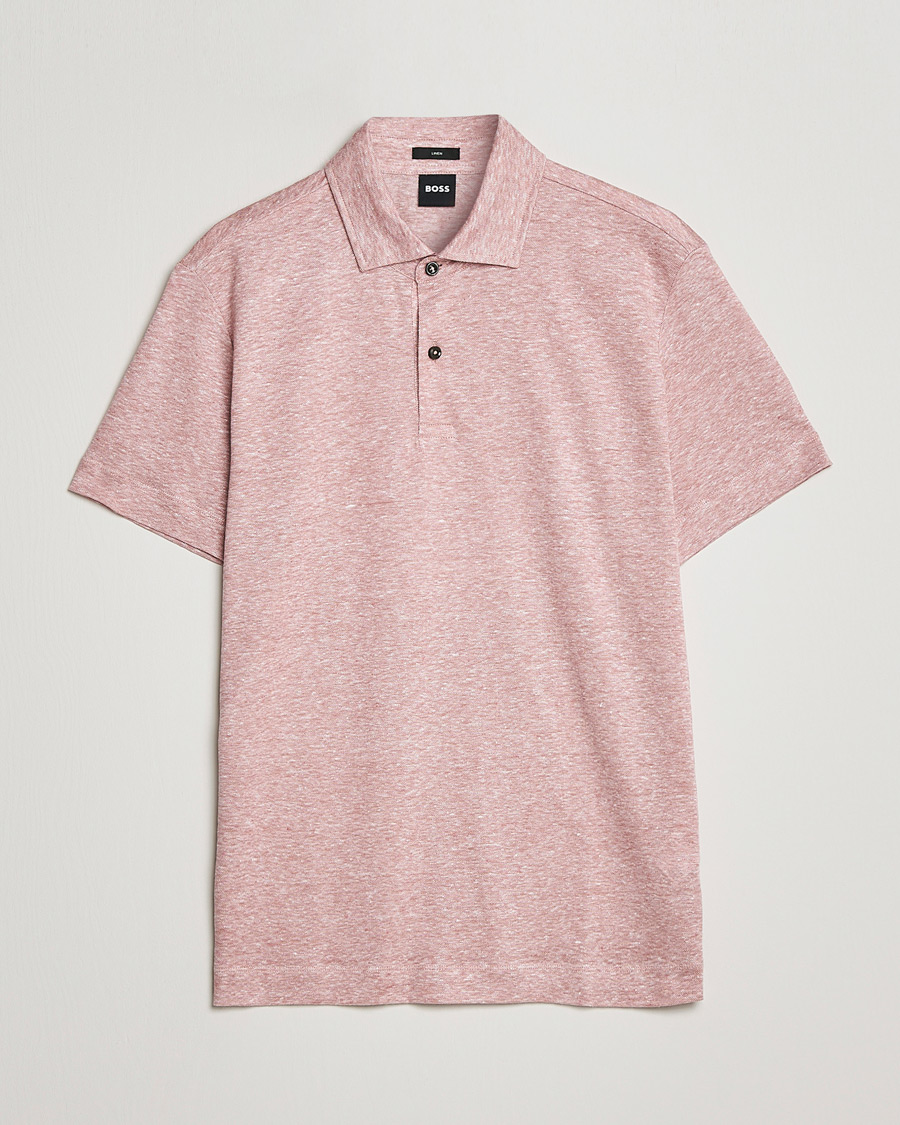 Herr | Pikéer | BOSS BLACK | Press Linen Polo Open Pink