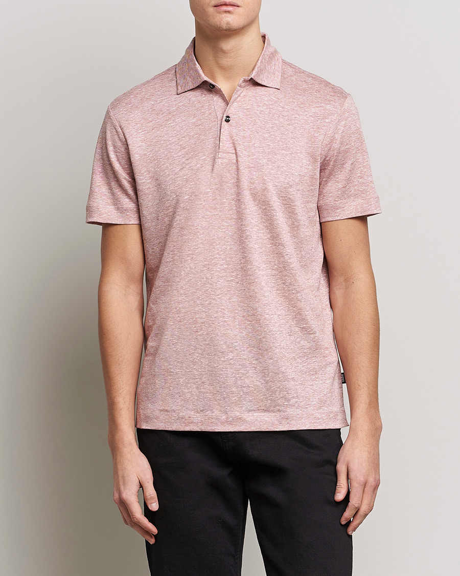 Herr | Pikéer | BOSS BLACK | Press Linen Polo Open Pink