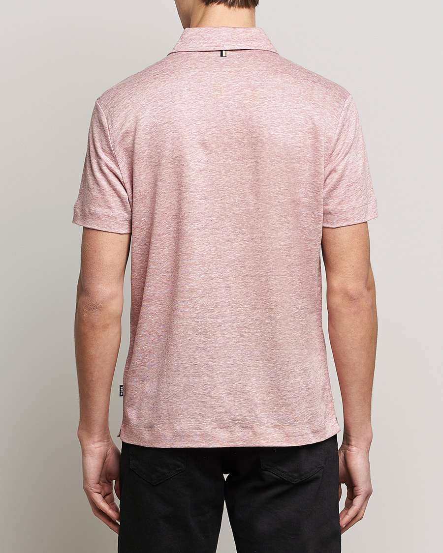 Herr | Pikéer | BOSS BLACK | Press Linen Polo Open Pink