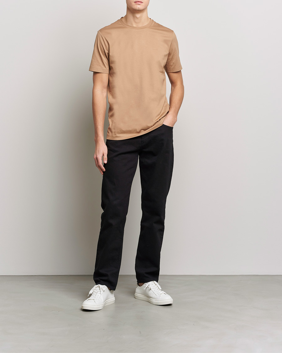 Herr | T-Shirts | BOSS BLACK | Thompson Logo Crew Neck T-Shirt Medium Beige