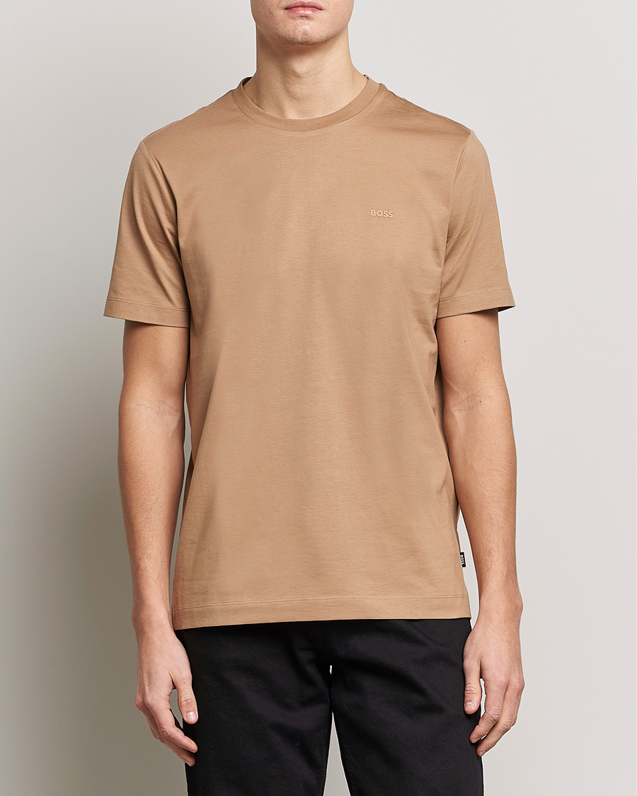 Herr | T-Shirts | BOSS BLACK | Thompson Logo Crew Neck T-Shirt Medium Beige
