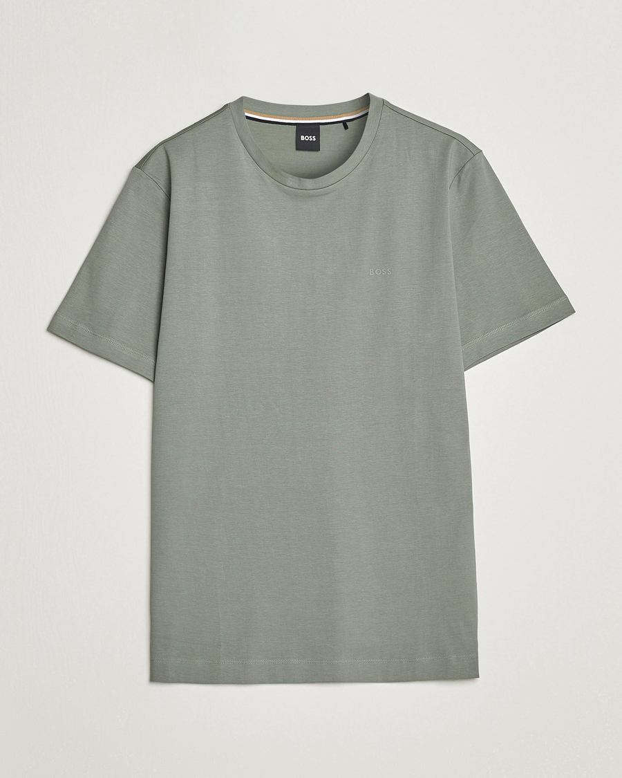 Herr | T-Shirts | BOSS BLACK | Thompson Logo Crew Neck T-Shirt Open Green