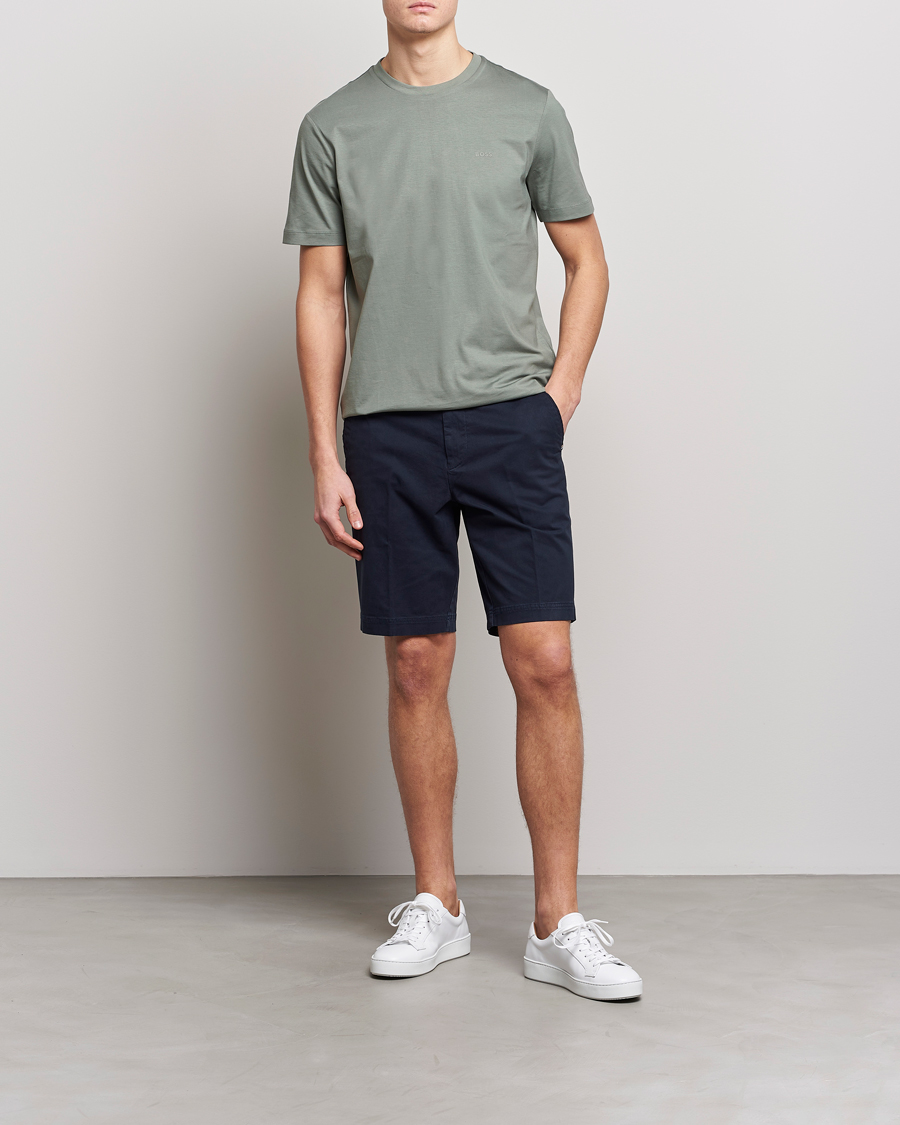 Herr | T-Shirts | BOSS BLACK | Thompson Logo Crew Neck T-Shirt Open Green