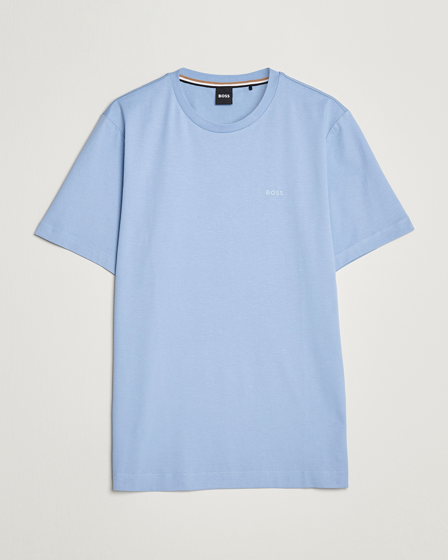 Herr | T-Shirts | BOSS BLACK | Thompson Logo Crew Neck T-Shirt Open Blue