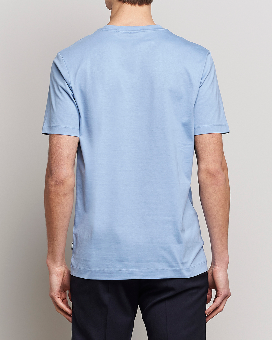 Herr | T-Shirts | BOSS BLACK | Thompson Logo Crew Neck T-Shirt Open Blue