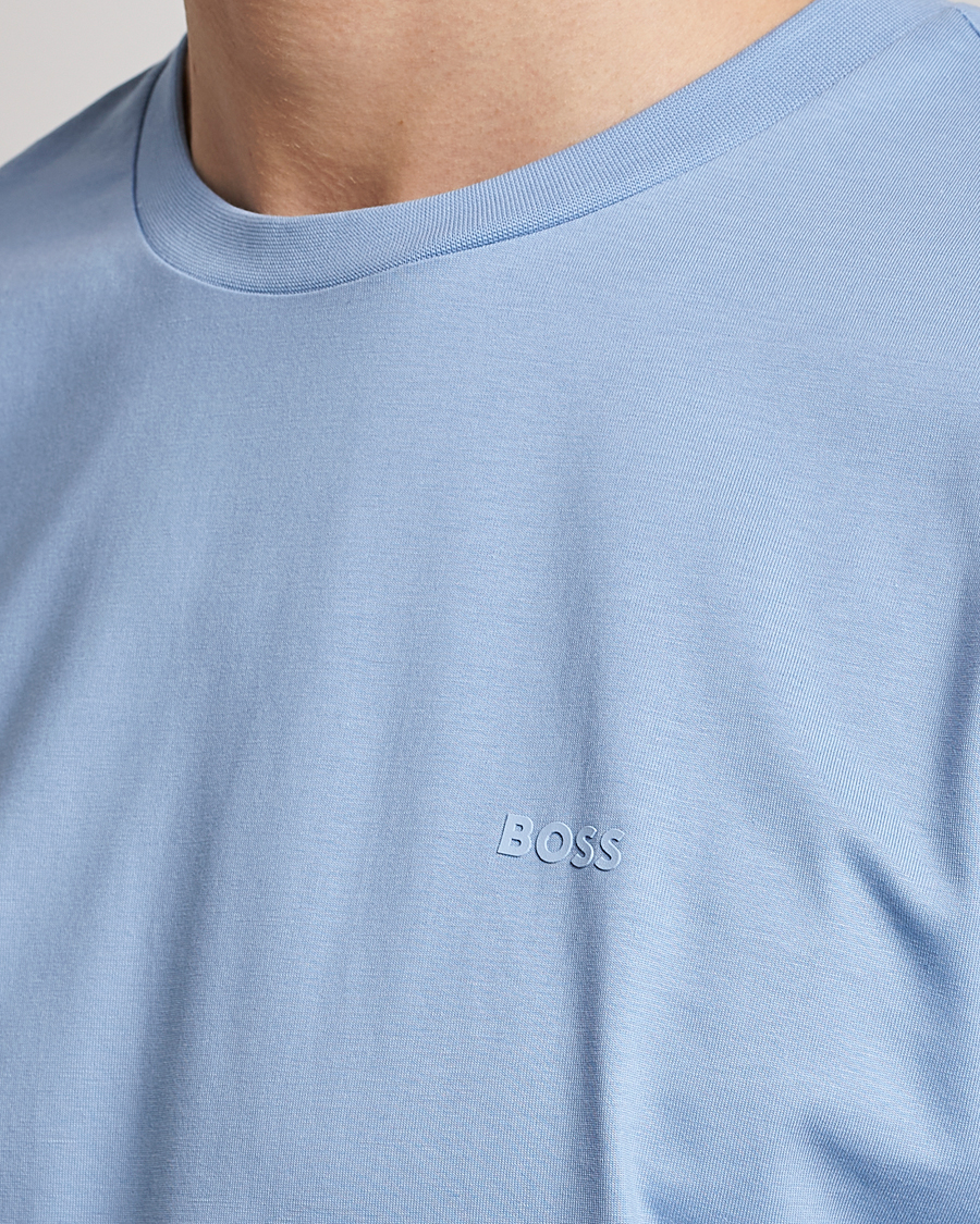 Herr | T-Shirts | BOSS BLACK | Thompson Logo Crew Neck T-Shirt Open Blue