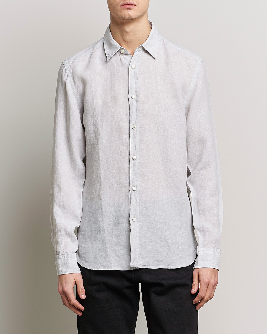 Herr | Linneskjortor | BOSS BLACK | Liam Linen Shirt Light Grey