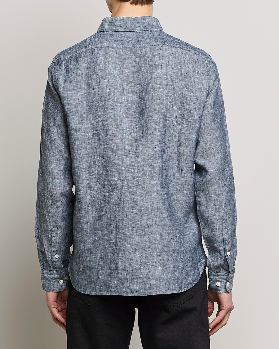 Herr | Skjortor | BOSS BLACK | Liam Linen Shirt Dark Blue