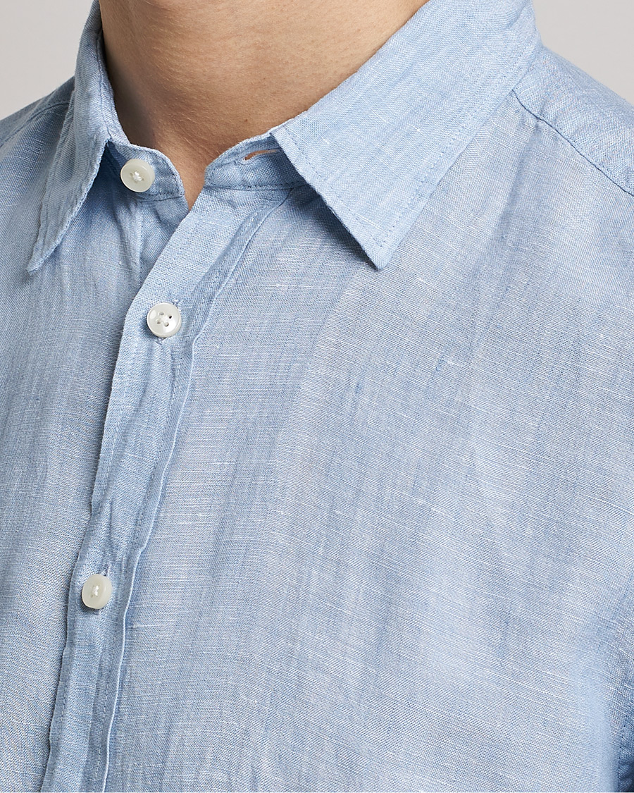 Herr | Skjortor | BOSS BLACK | Liam Linen Shirt Open Blue
