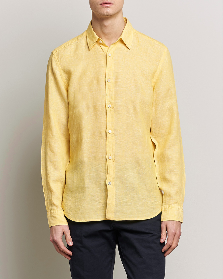Herr | Skjortor | BOSS BLACK | Liam Linen Shirt Bright Yellow