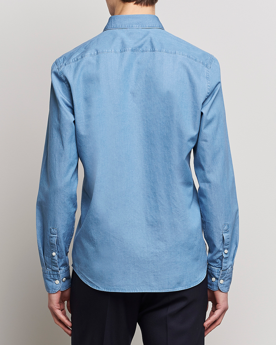 Herr | Skjortor | BOSS BLACK | Hal Slim Fit Denim Shirt Open Blue