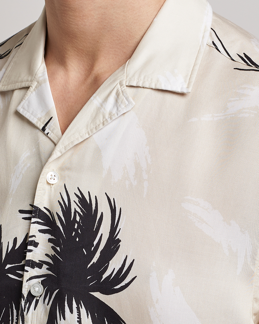 Herr | Skjortor | BOSS BLACK | Lars Printed Resort Collar Shirt Open White