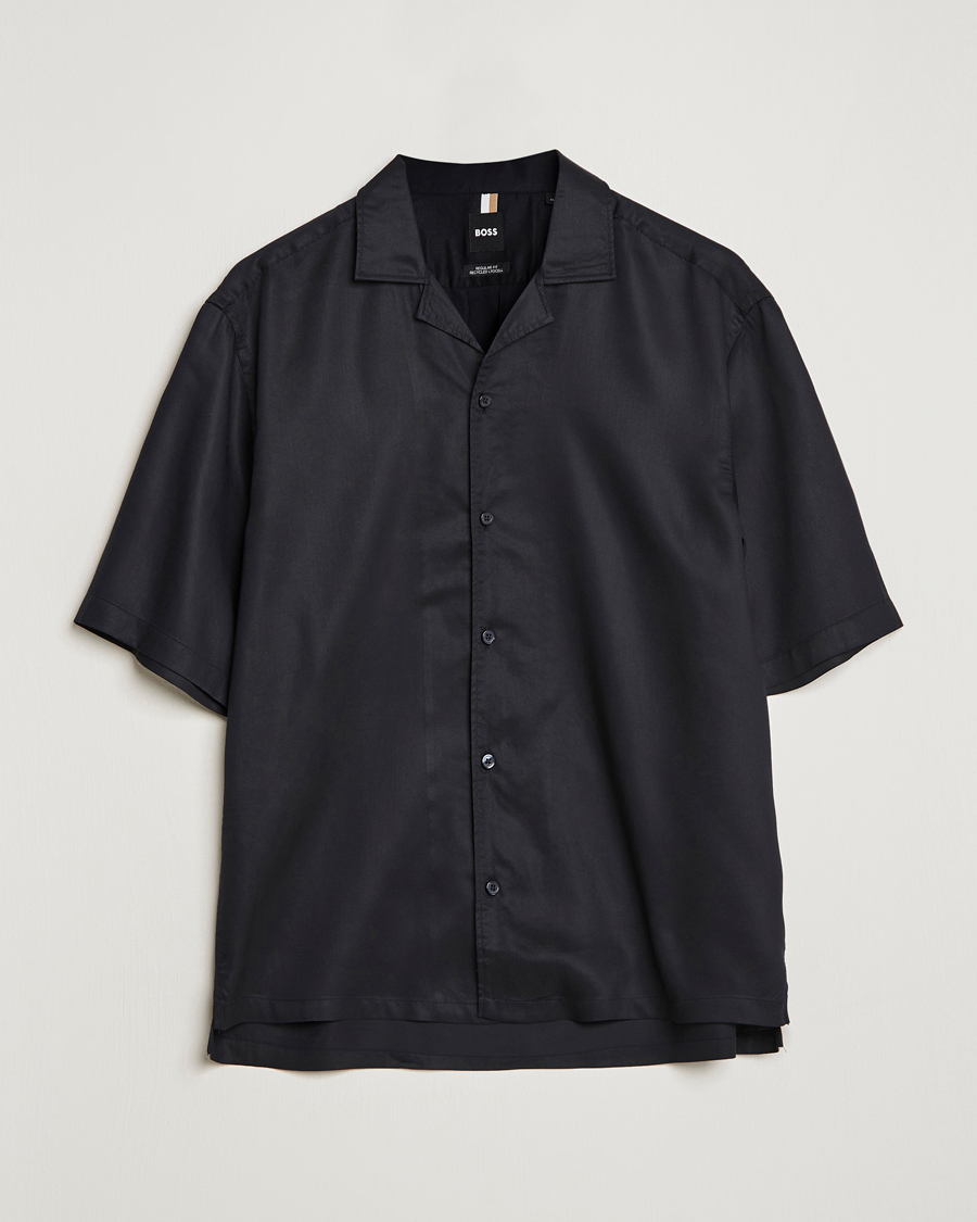 Herr | Skjortor | BOSS BLACK | Lars Resort Collar Short Sleeve Black
