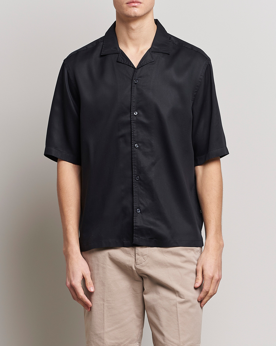 Herr | BOSS BLACK | BOSS BLACK | Lars Resort Collar Short Sleeve Black
