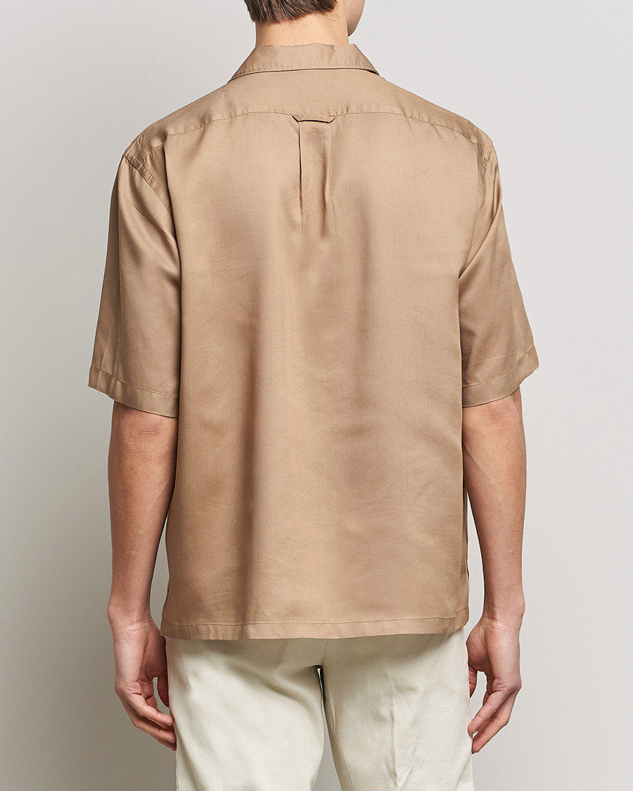 Herr | Skjortor | BOSS BLACK | Lars Resort Collar Short Sleeve Medium Beige
