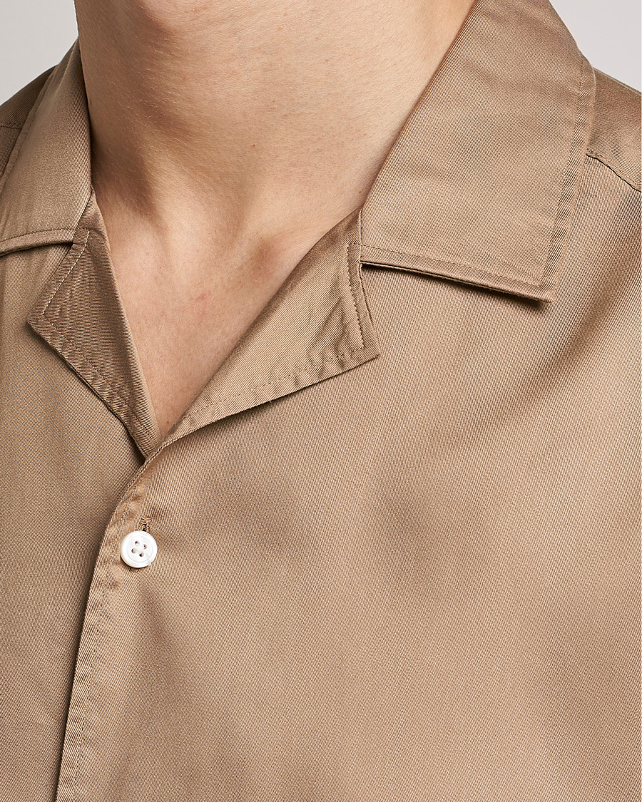 Herr | Skjortor | BOSS BLACK | Lars Resort Collar Short Sleeve Medium Beige