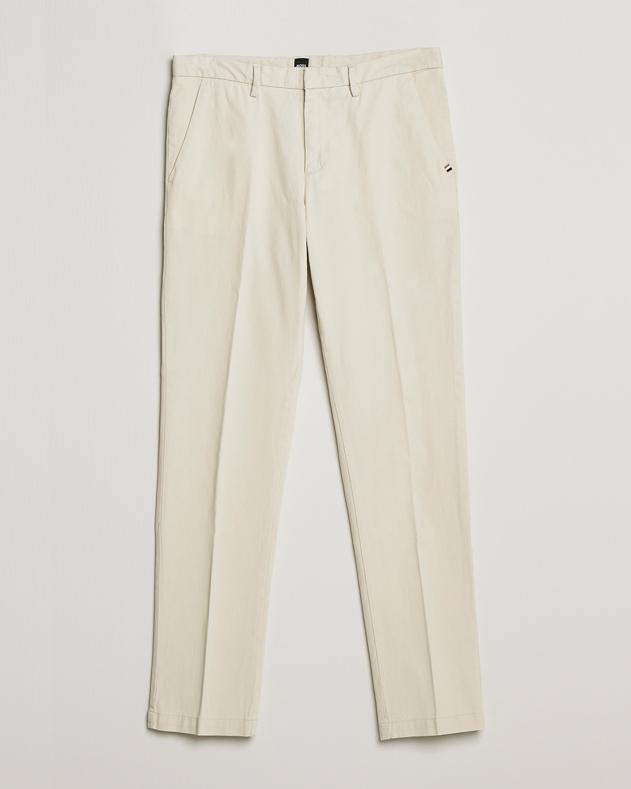 Herr | Byxor | BOSS BLACK | Kaito1 Structured Trousers Open White