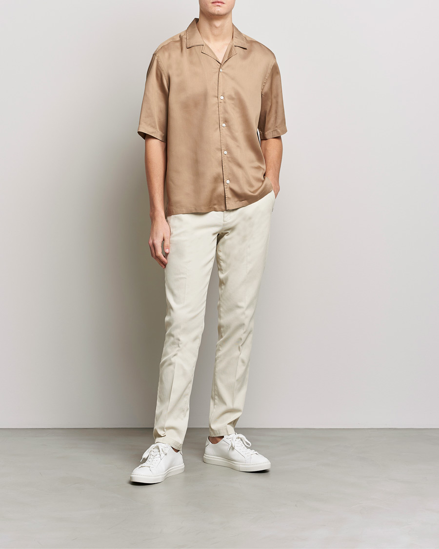 Herr | Byxor | BOSS BLACK | Kaito1 Structured Trousers Open White