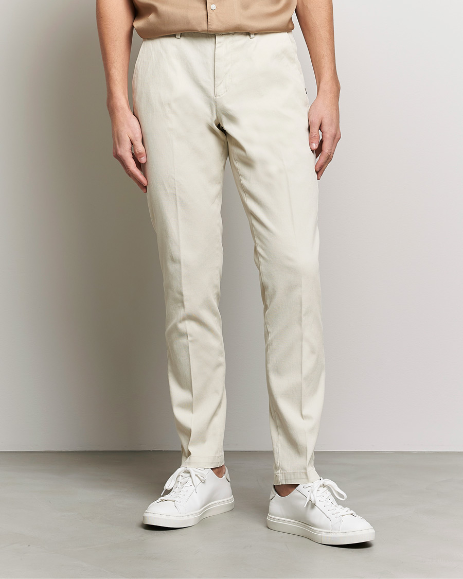 Herr | Byxor | BOSS BLACK | Kaito1 Structured Trousers Open White