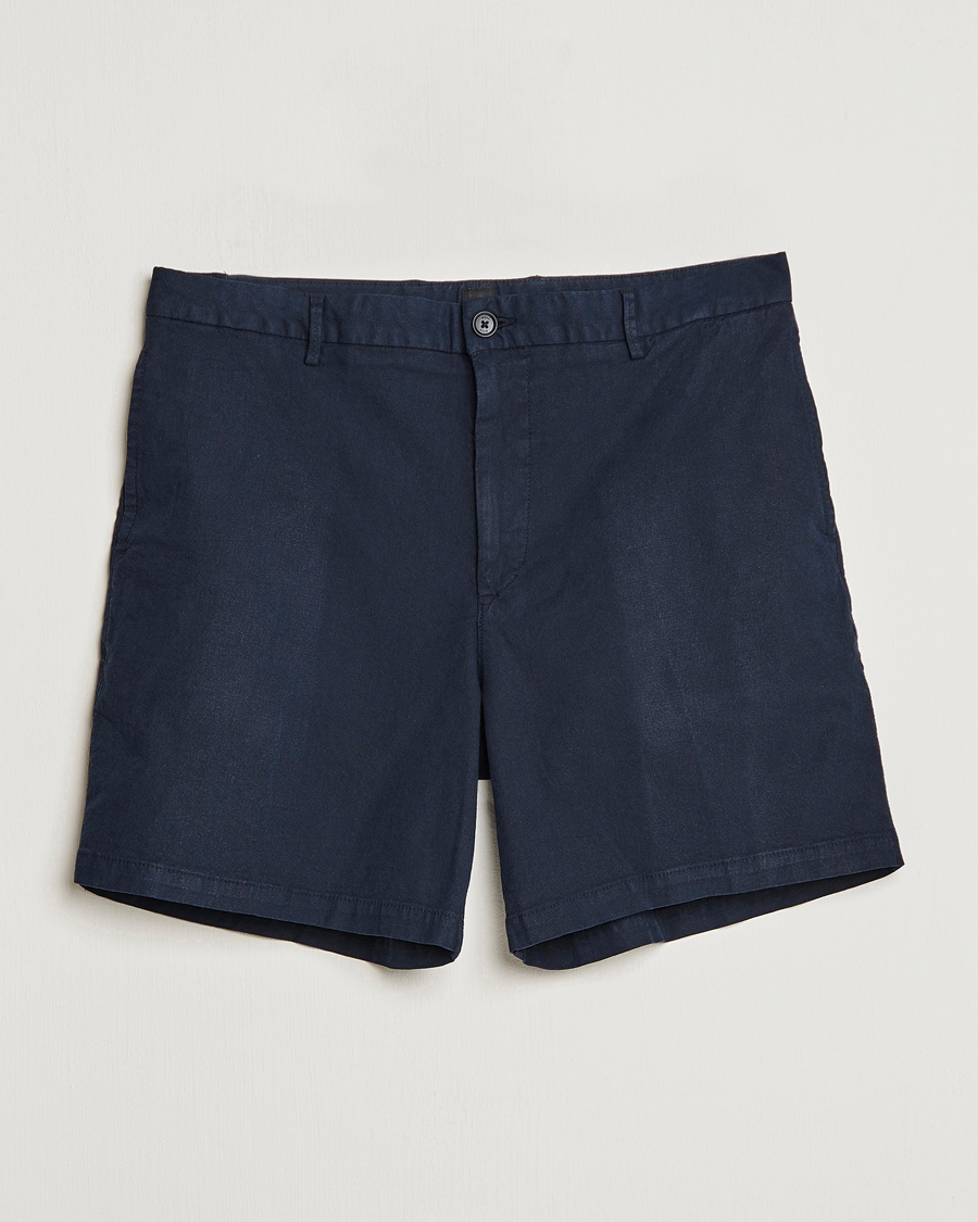 Herr | Shorts | BOSS BLACK | Karlos Cotton/Linen Shorts Dark Blue