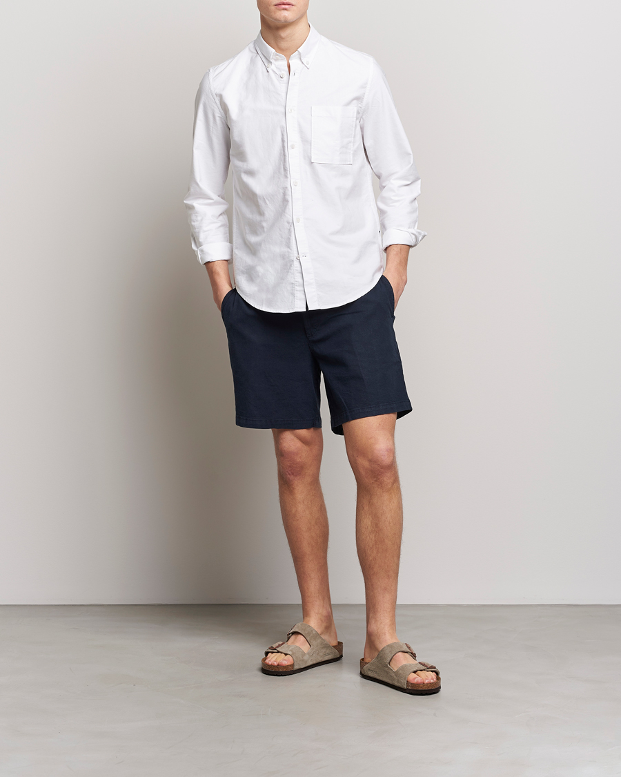 Herr | Shorts | BOSS BLACK | Karlos Cotton/Linen Shorts Dark Blue