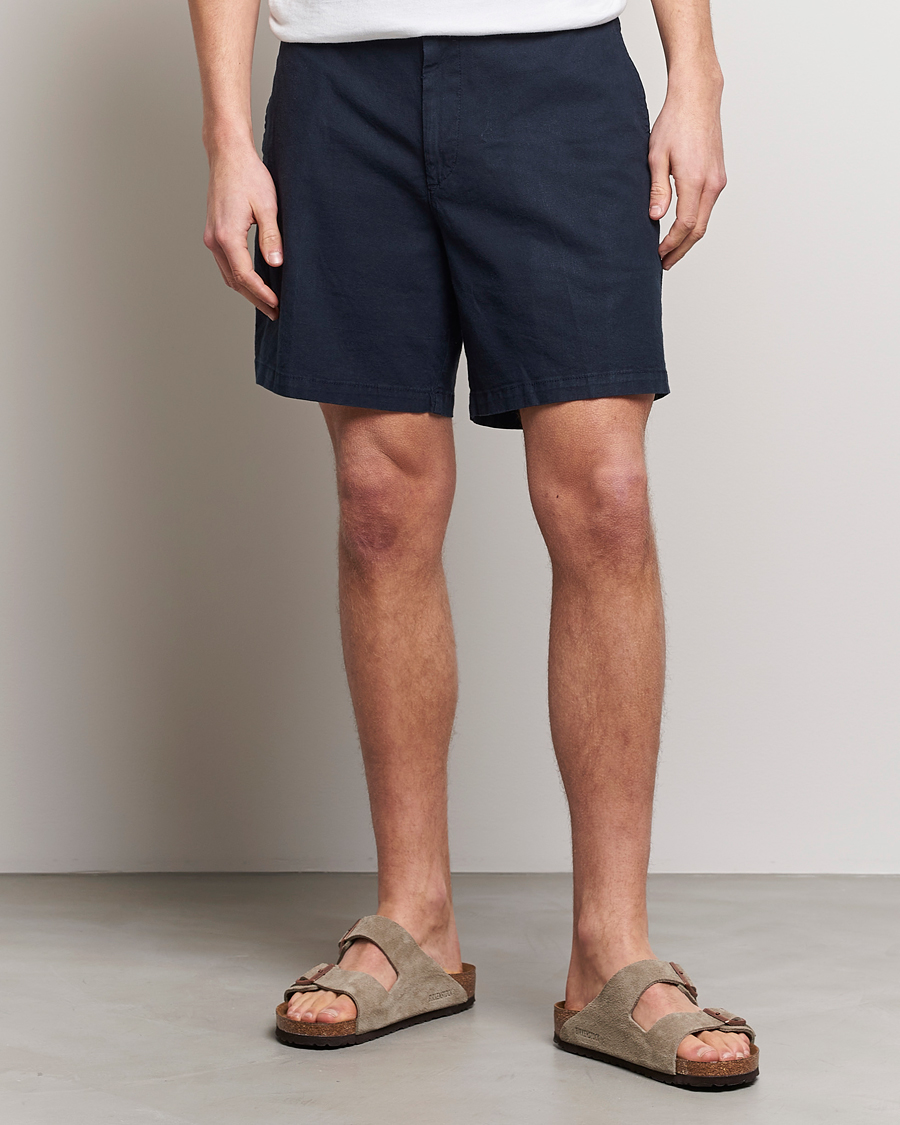 Herr | Shorts | BOSS BLACK | Karlos Cotton/Linen Shorts Dark Blue