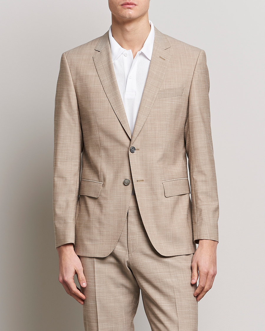Herr | Kavajer | BOSS BLACK | Huge Wool/Cotton Blazer Light Beige
