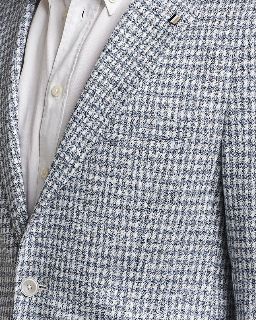 Herr | Kavajer | BOSS BLACK | Hanry Linen/Cotton Structured Blazer Open Blue
