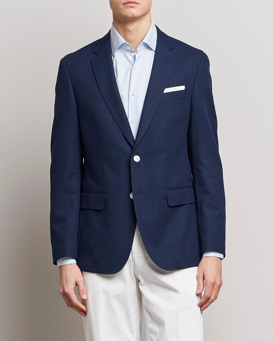 Herr | Kavajer | BOSS BLACK | Hutson Wool/Cotton Club Blazer Dark Blue