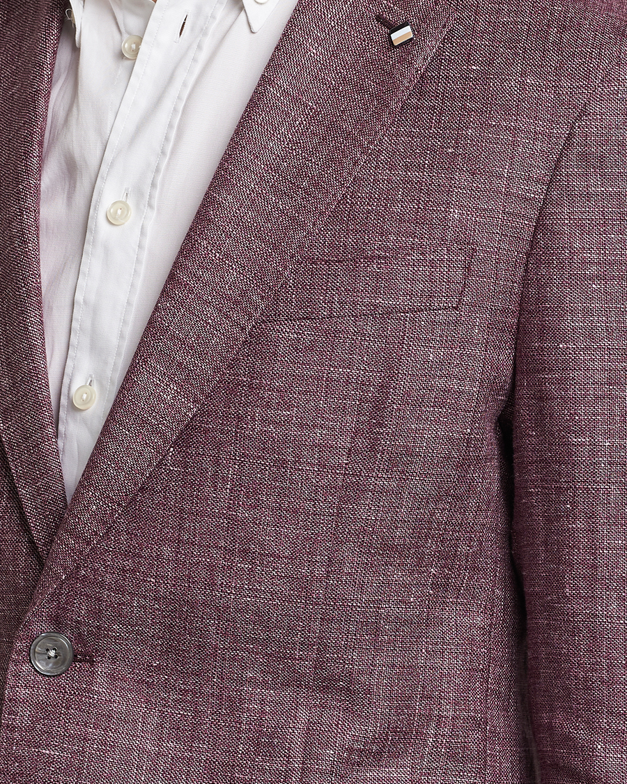 Herr | Kavajer | BOSS BLACK | Hanry Linen/Wool Blazer Dark Red