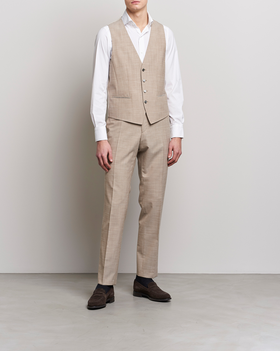 Herr | Kavajer | BOSS BLACK | Huge Wool/Cotton Vest Light Beige