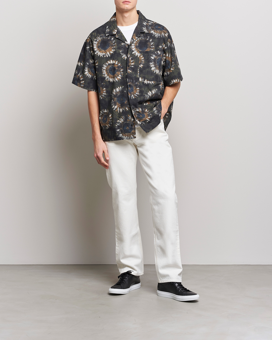Herr | Skjortor | HUGO | Egeeno Printed Resort Collar Short Sleeve Shirt Green