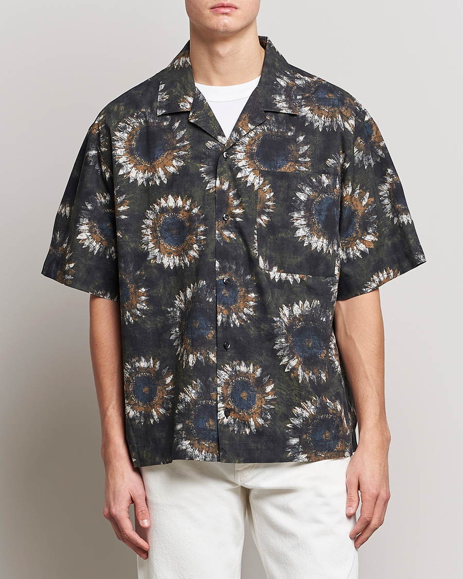 Herr | HUGO | HUGO | Egeeno Printed Resort Collar Short Sleeve Shirt Green